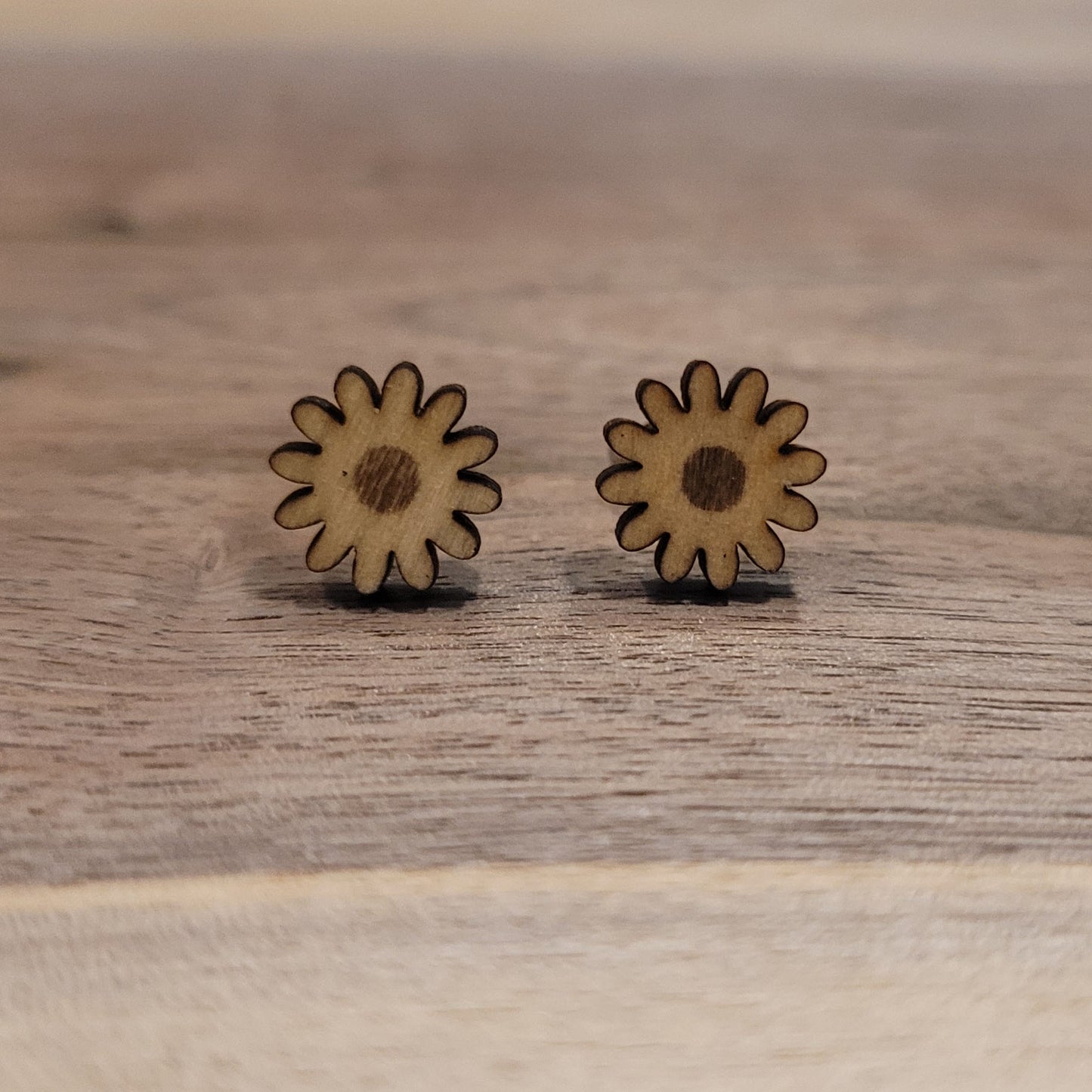 Wooden Ladybug Earrings & Wooden Daisy Earrings